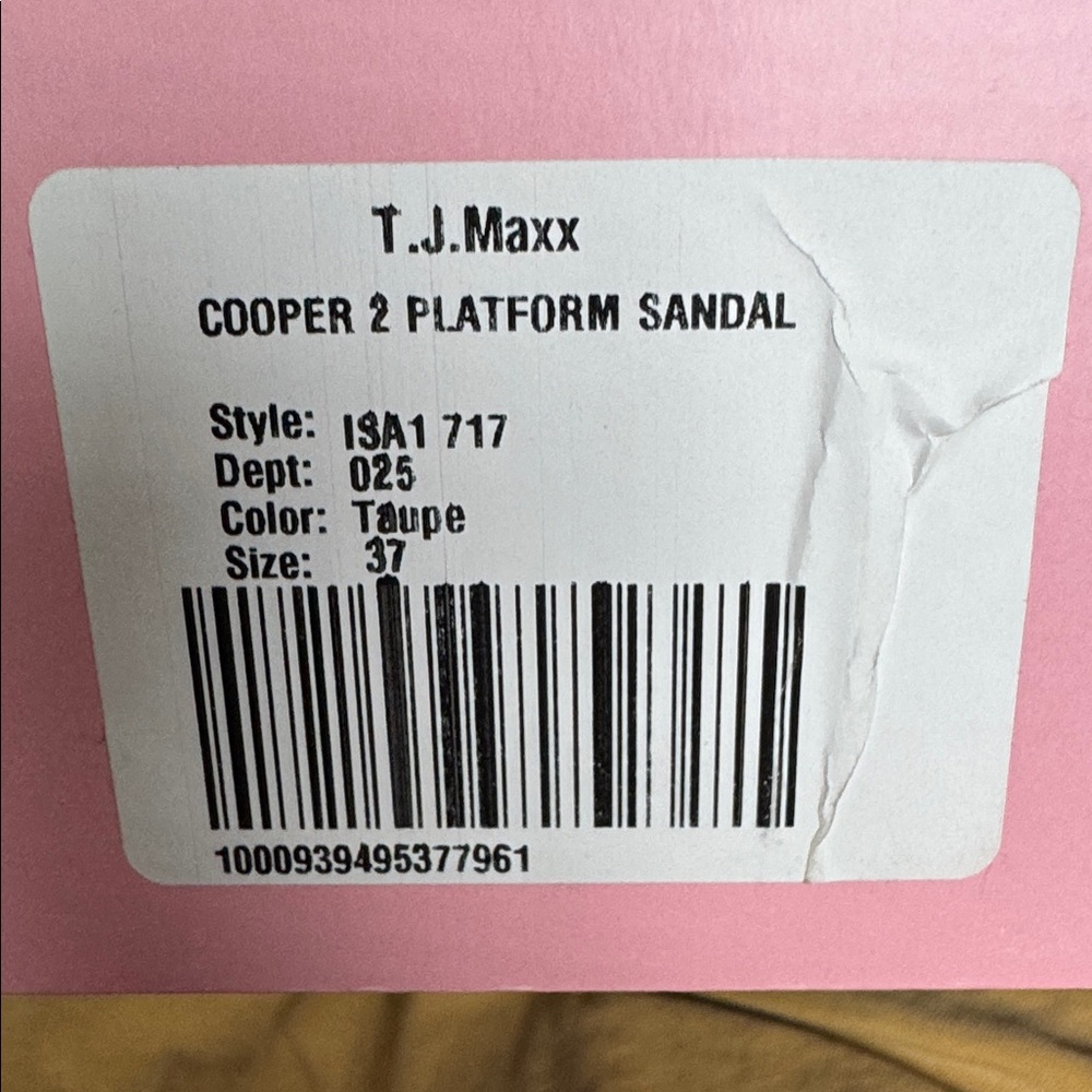 T.J.Maxx Taupe Platform Sandals